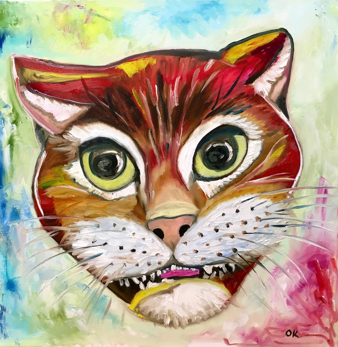 Cheshire Cat, feline smile. by Olga Koval