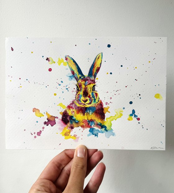 Colourful Watercolour Rabbit