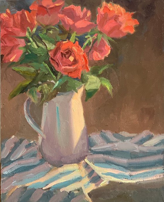 Roses in Sunlight - Floral Painting Fine Art Home decor