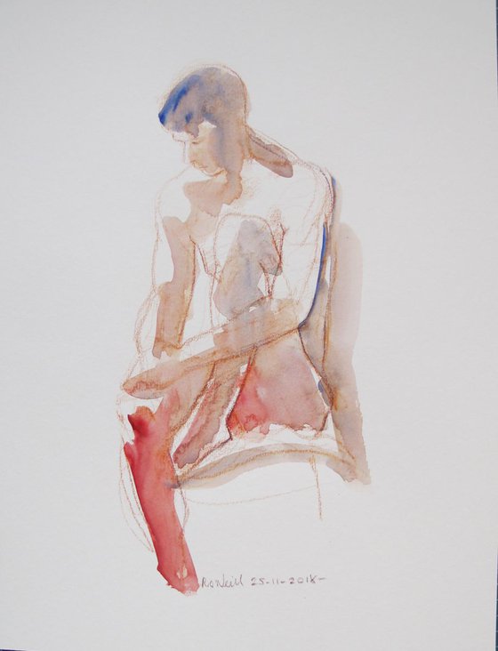 Seated male nude