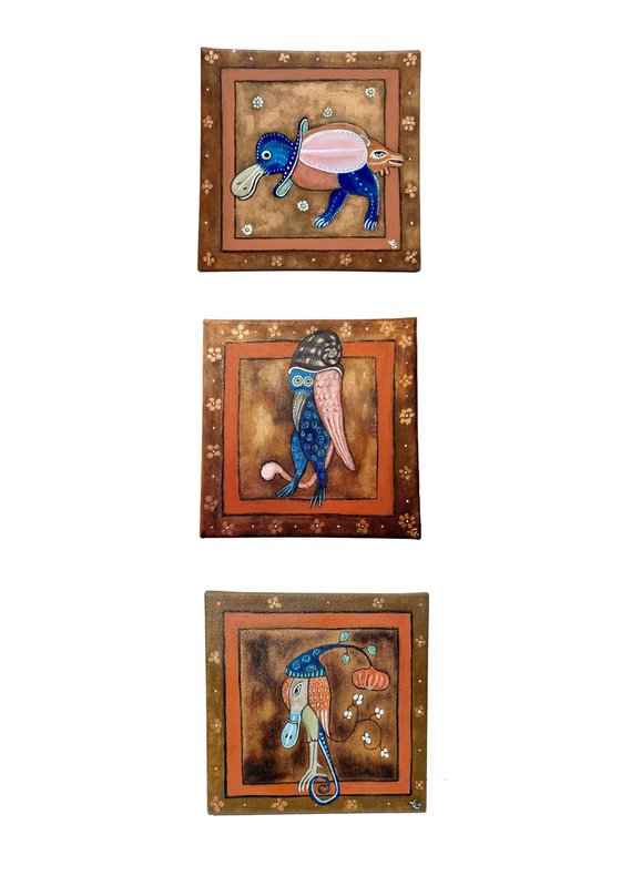 Chimera medieval triptych