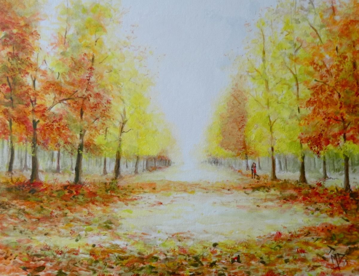 An Autumn Kiss by Mel Davies Original Art