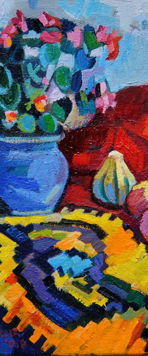 Still life with ethno motifs / 16 x 11.3 cm by Maja Đokić Mihajlović