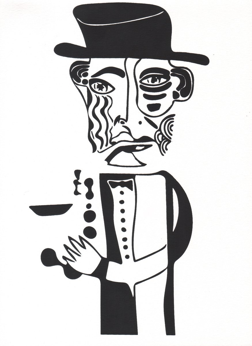 Abstract Portrait Screenprint By Kimi Kaa, 11 X 15", John Coltrane (Jazz Series), Original Artwork