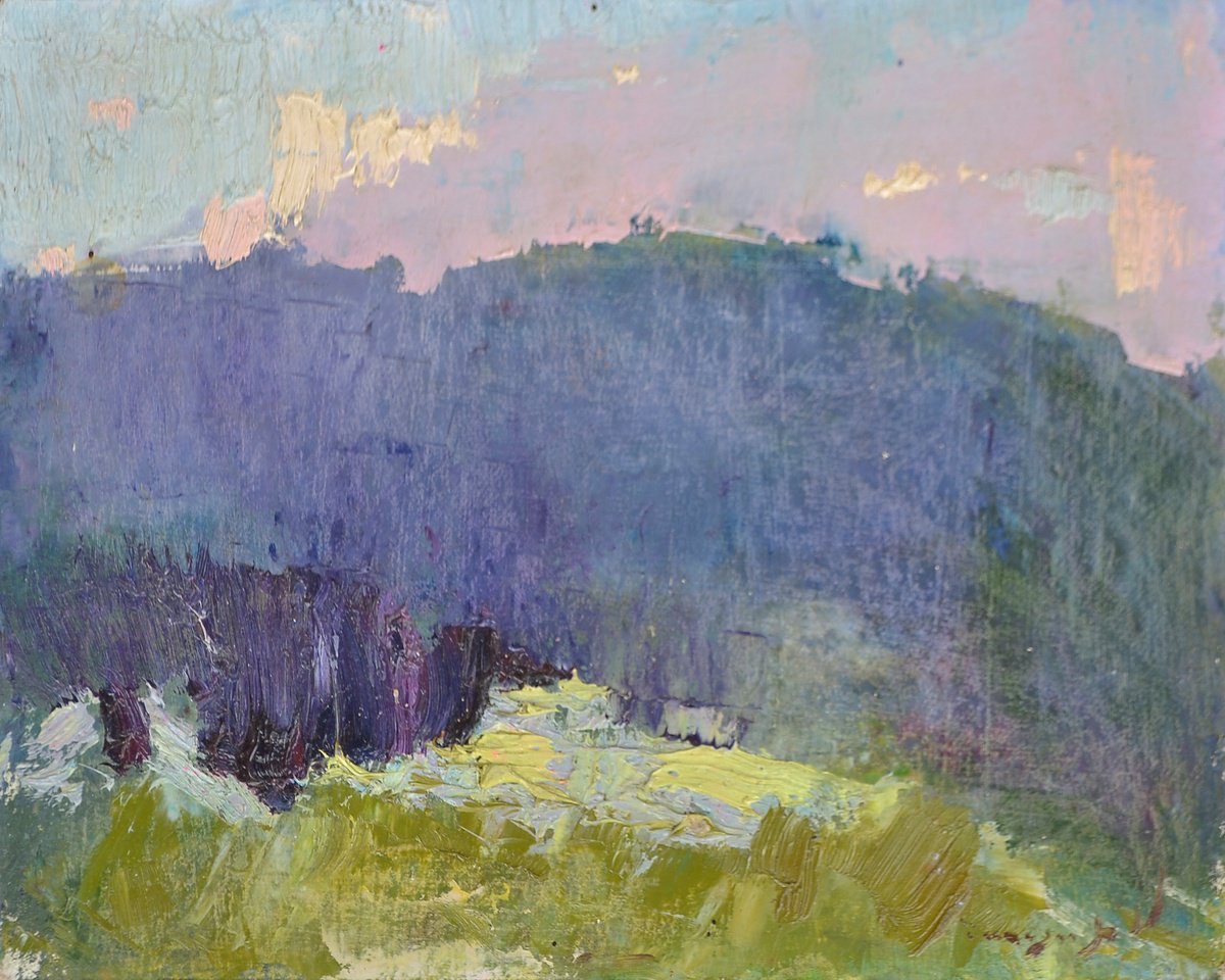 Impressionistic Landscape Oil Painting By Alexander Shandor, 10 X 8, Etude 83, Original Artwork