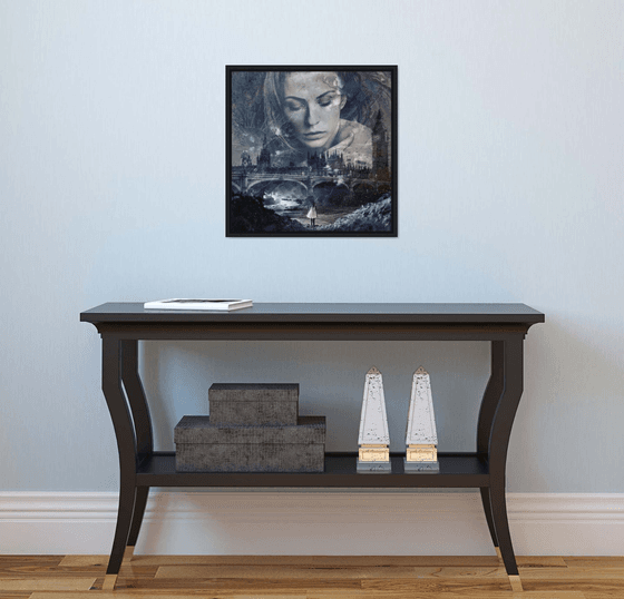 THE ILLUSION OF BEAUTY | Digital Painting printed on Alu-Dibond with Black wood frame | Unique Artwork | 2019 | Simone Morana Cyla | 50 x 50 cm | Art Gallery Quality |