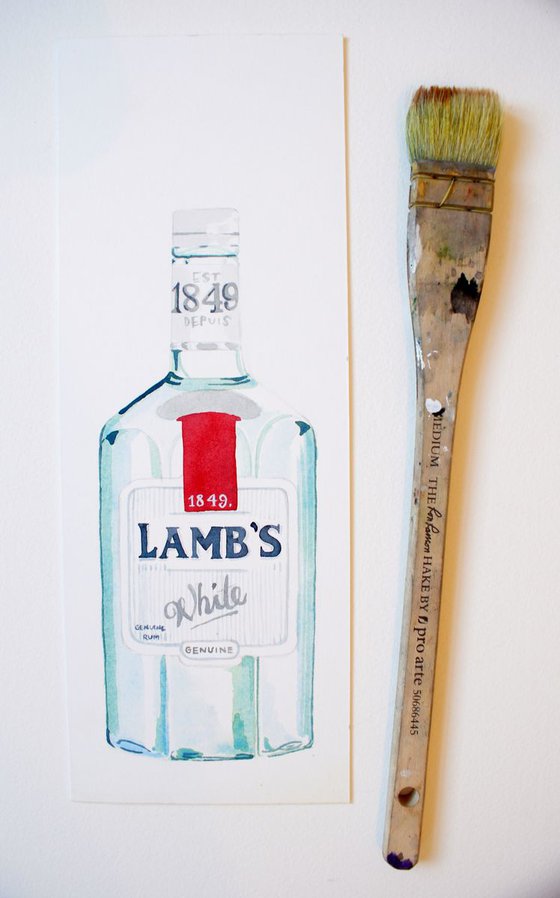Lamb's Rum Bottle Watercolour