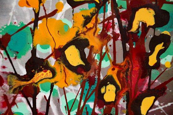 Folie Des Fleurs #4 - Extra large original abstract floral landscape