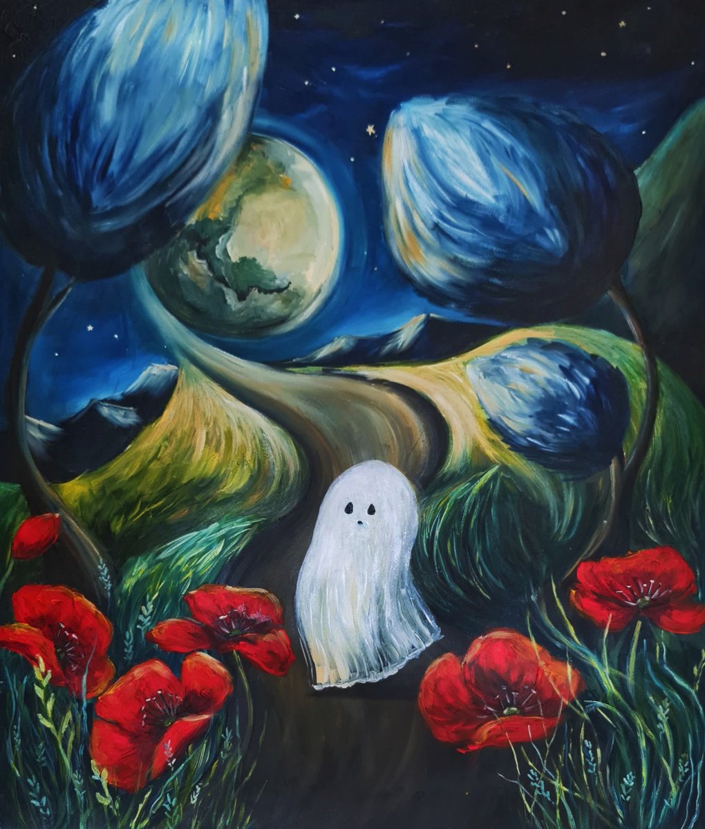 Surrealistic Painting , A Night Journey By Evgenia Smirnova, 24 X 28, Artwork For Sale On Artfinder