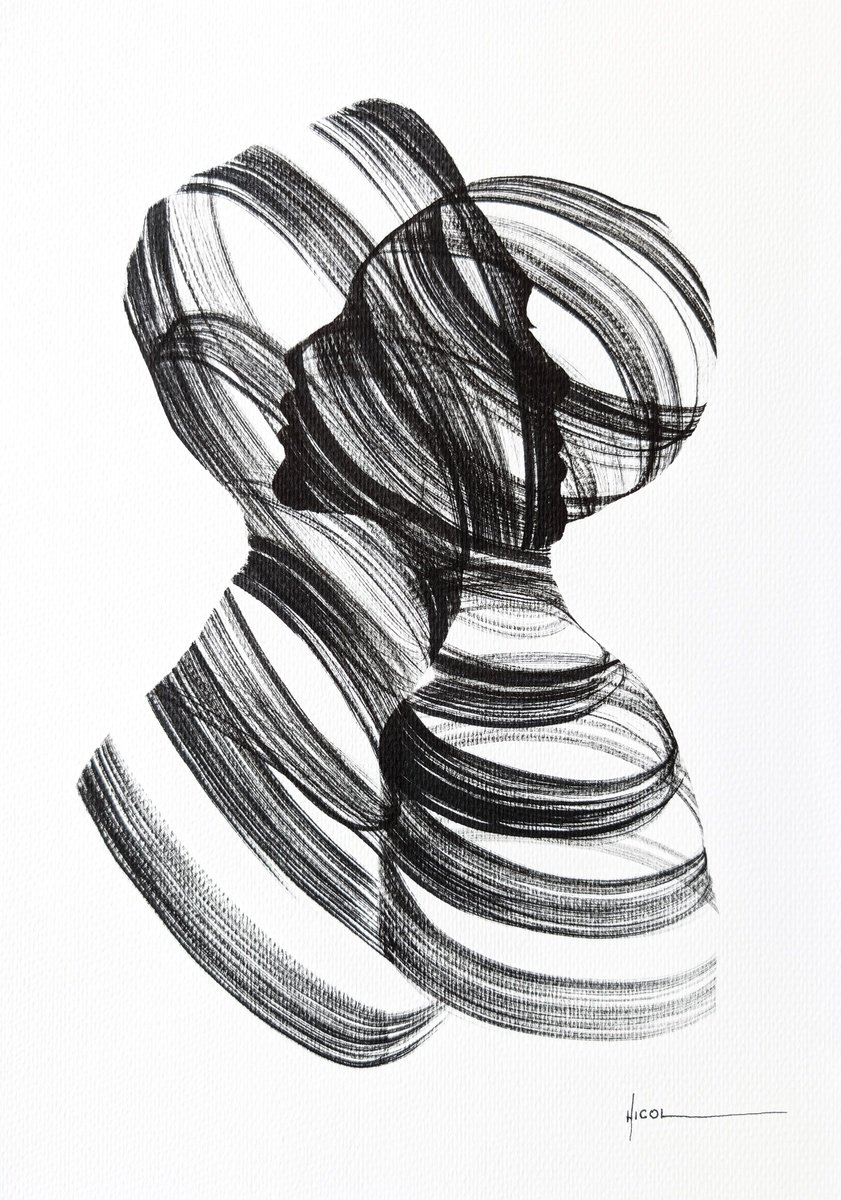 Portrait Painting By Nicol Vacaru, 11 X 15", We Mirror Us, Original Artwork