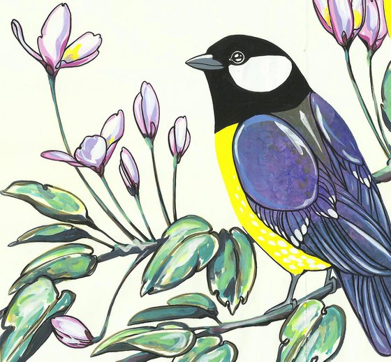 Great Tit and Clematis