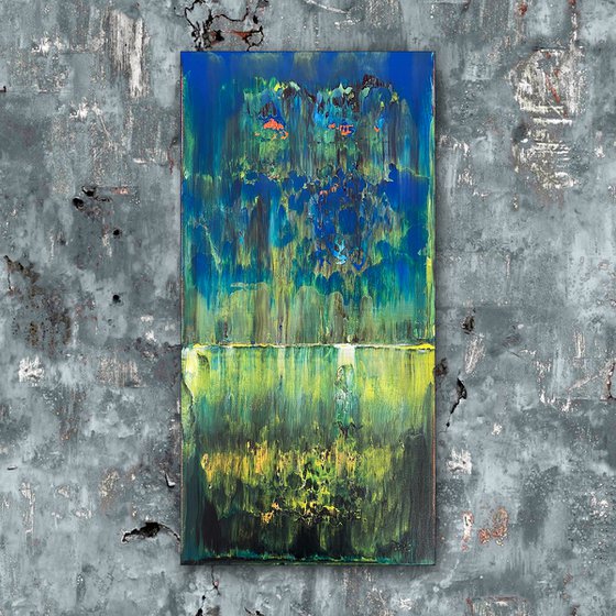 "Stoned Immaculate" - Original PMS Abstract Acrylic Painting On Canvas - 12" x 24"