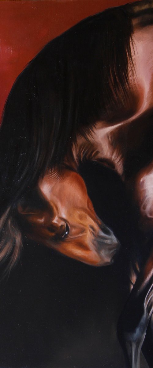 Lusitano stallion in red by Marie Madej