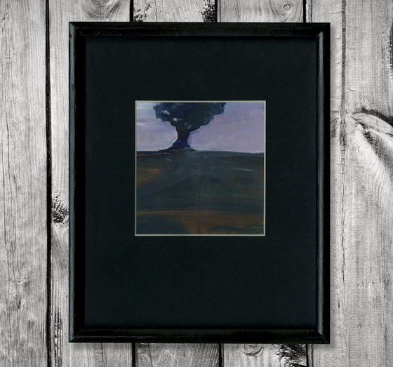 Lone Tree 16 - Framed Oil Landscape Painting by Kathy Morton Stanion