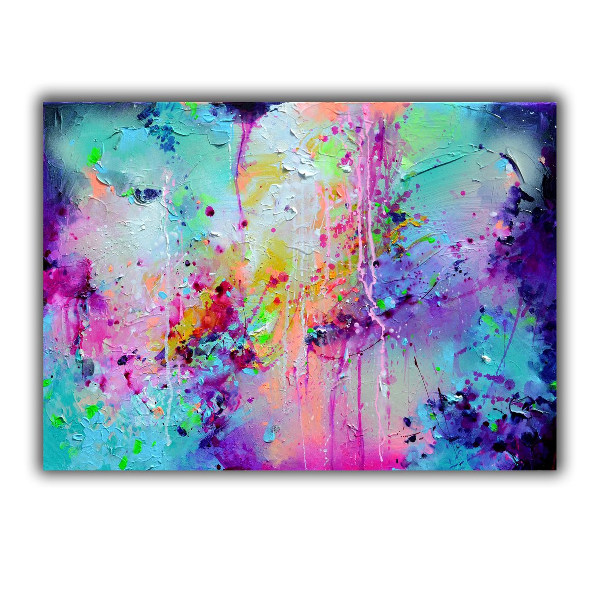 Organic Abstract Acrylic Painting By Soos Roxana Gabriela, 28 X 20", Fresh Moods 95, Original Artwork