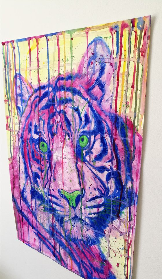 Radiant Beast. Watercolour tiger. Animals. Wildlife. Free Shipping