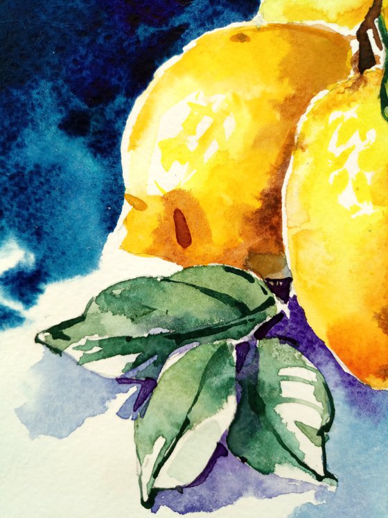 Lemons on a dark