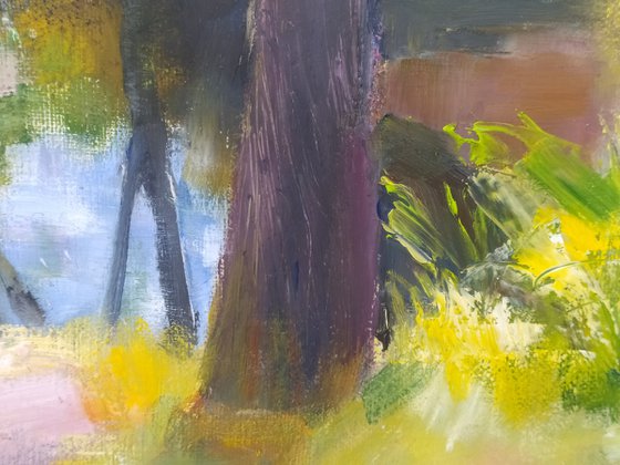 An artist near the lake