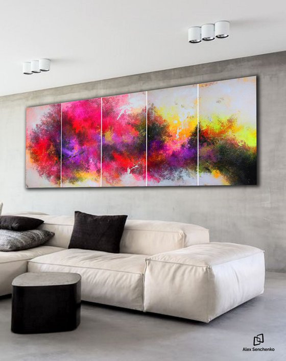 250x100cm. / Panoramic Painting  / 5 in 1 / Alex Senchenko © 2019 / Apogee