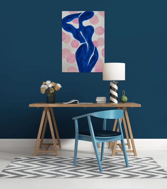 Blue Pink Minimalist Painting