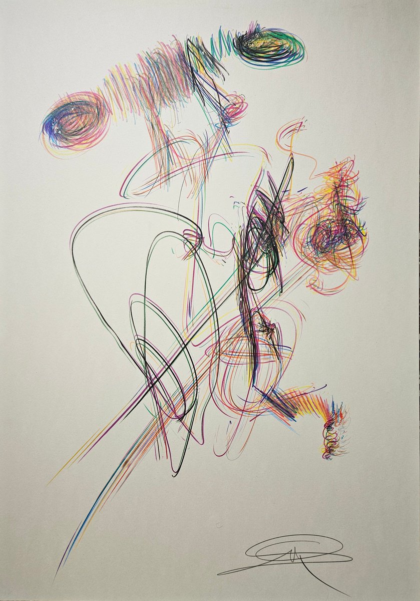 Surrealistic Abstract Collage By Stefano Mazzolini, 28 X 39", Corry, Original Artwork