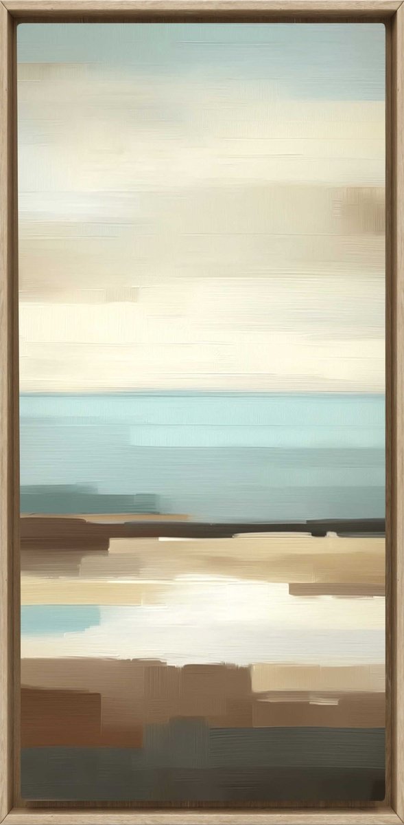 Expressive Oil Painting , Tranquil Horizon #7, Abstract Landscape By V+V Kniazievi, 30 X 59, Artwork For Sale On Artfinder