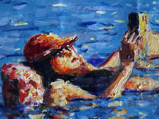 Pad reading sunbathers