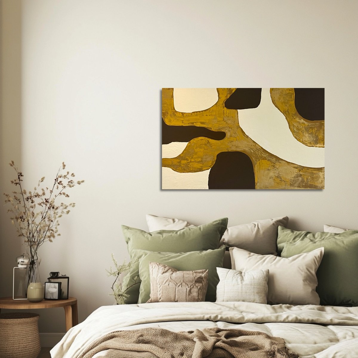 Abstract Acrylic Painting By Exclusive Arts, 43 X 28, Golden River, Original Artwork