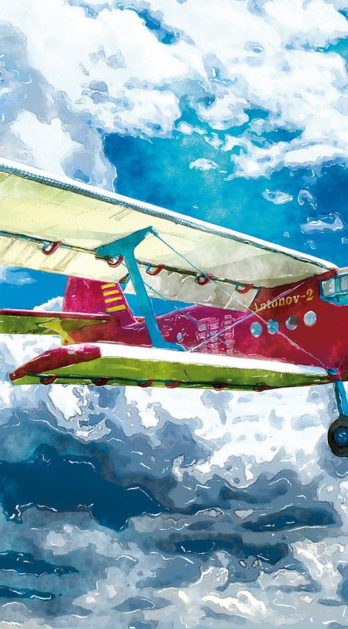 Aeroplano/XL large original artwork by Javier Diaz