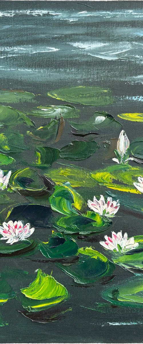 Waterlilies. Pleinair painting by Dmitry Fedorov