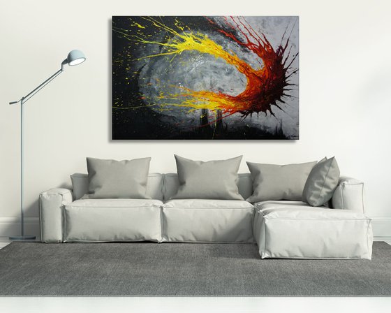 Twisting Fire VII (Spirits Of Skies 150193) - 150 x 100 cm - XXL (60 x 40 inches)