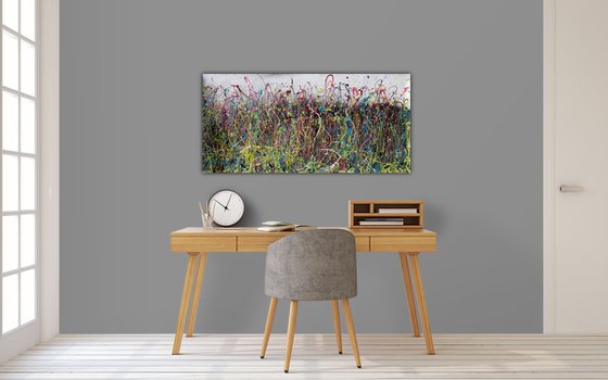 Abstract Art on Non-Stretched Canvas: A Stunning Depiction of Meadow Grass II