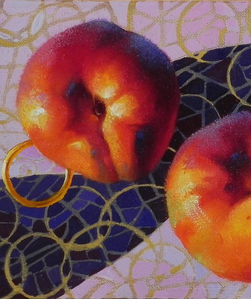 "Peaches" Original art Bright Home Wall Decor by Tetiana Novikova