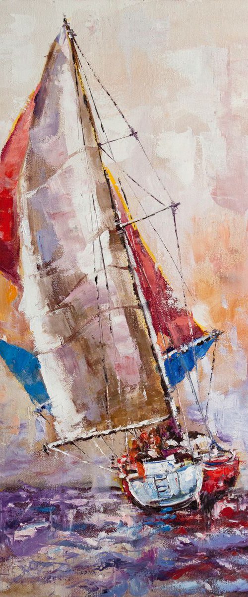 Red sailer by Aleksandr Neliubin