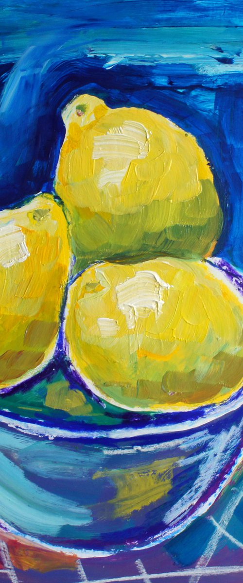 Three Lemons in a Bowl by Julia  Rigby