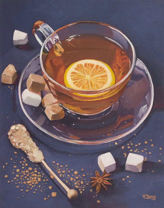 Lemon tea and sugar