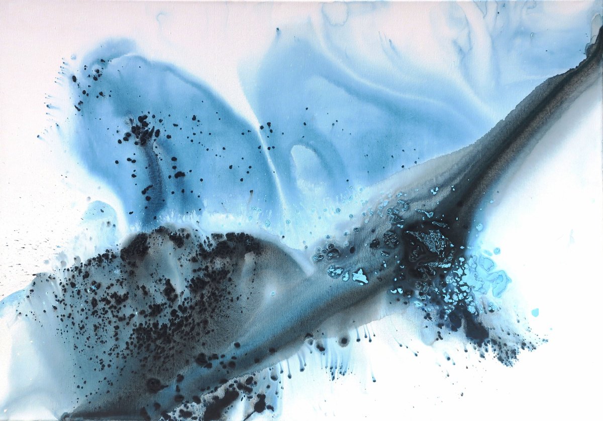 Abstract Acrylic Painting By Muriel Napoli, 47 X 31", Nature 249, Original Artwork