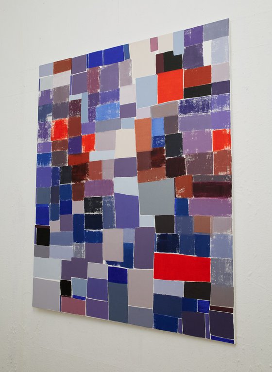 Squares / Orange Blue Grey