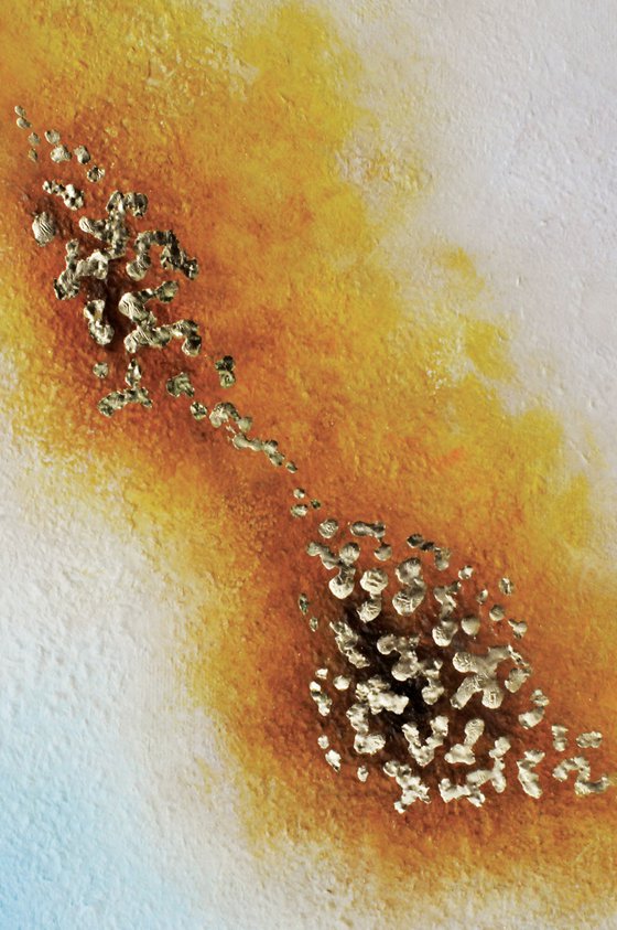 Golden Drops on Canvas