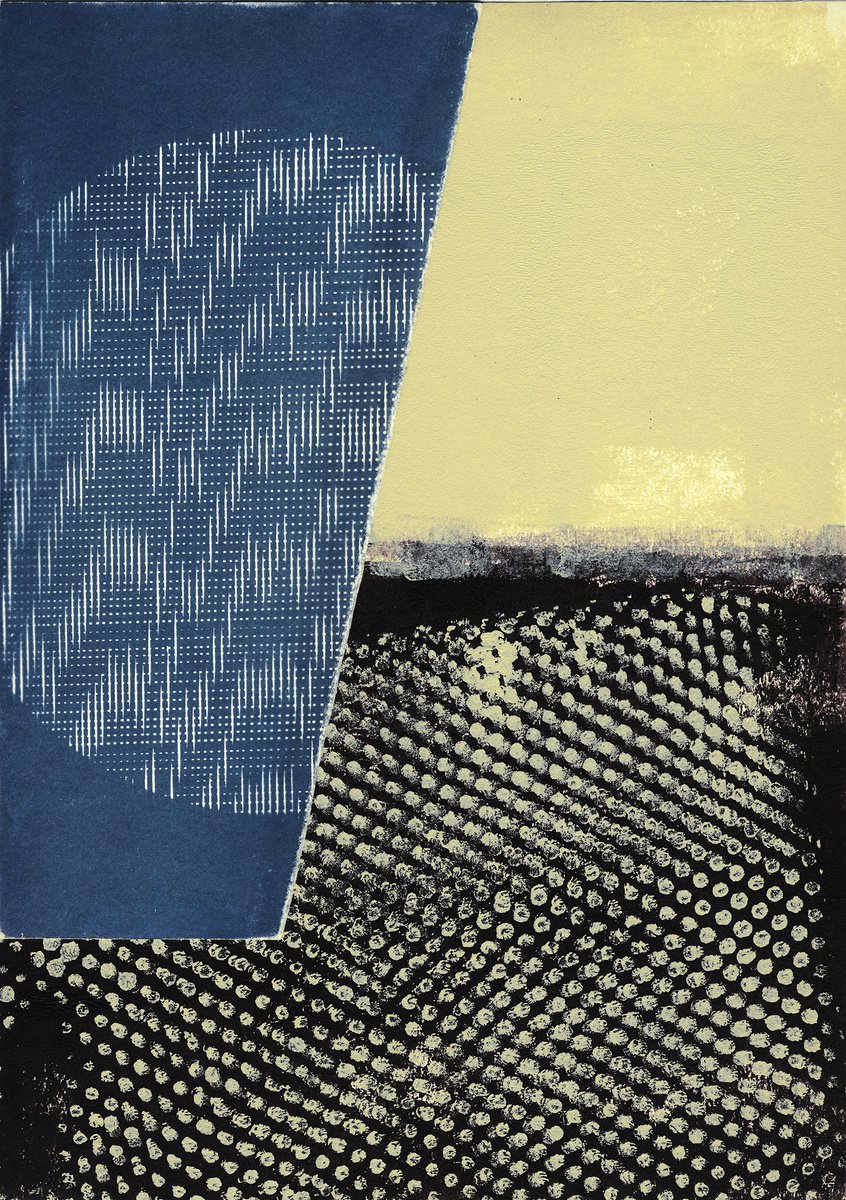 Abstract Collage By Petr Strnad, 11 X 14", Faraway 2., Original Artwork