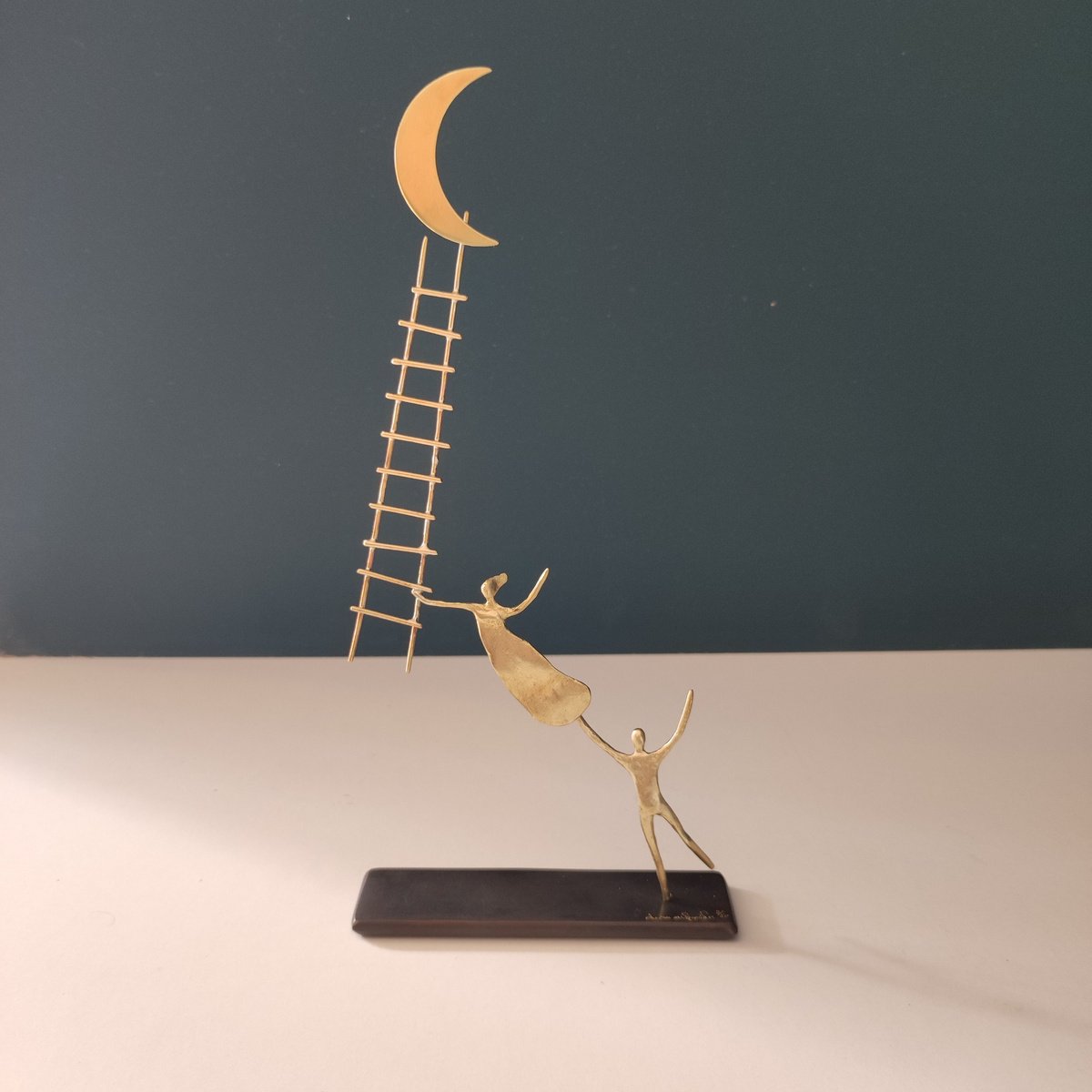 Impressionistic Portrait Bronze Sculpture By Anna Andreadi, 5 X 9, Just A Little More, Original Artwork