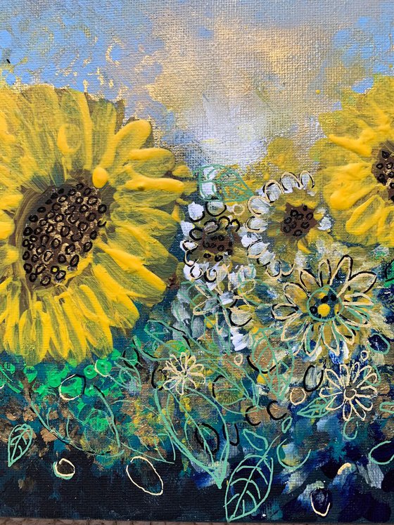 Sunflowers, Flower Paintings, Floral Artwork For Sale, Original Acrylic Painting, Home Decor, Wall Art Decor, Gift Ideas