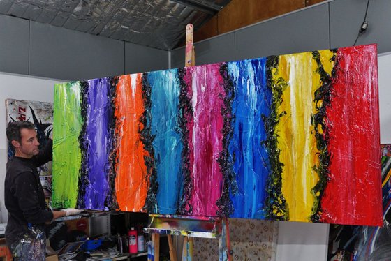 Colourfornication 240cm x 100cm Huge Texture Abstract Art
