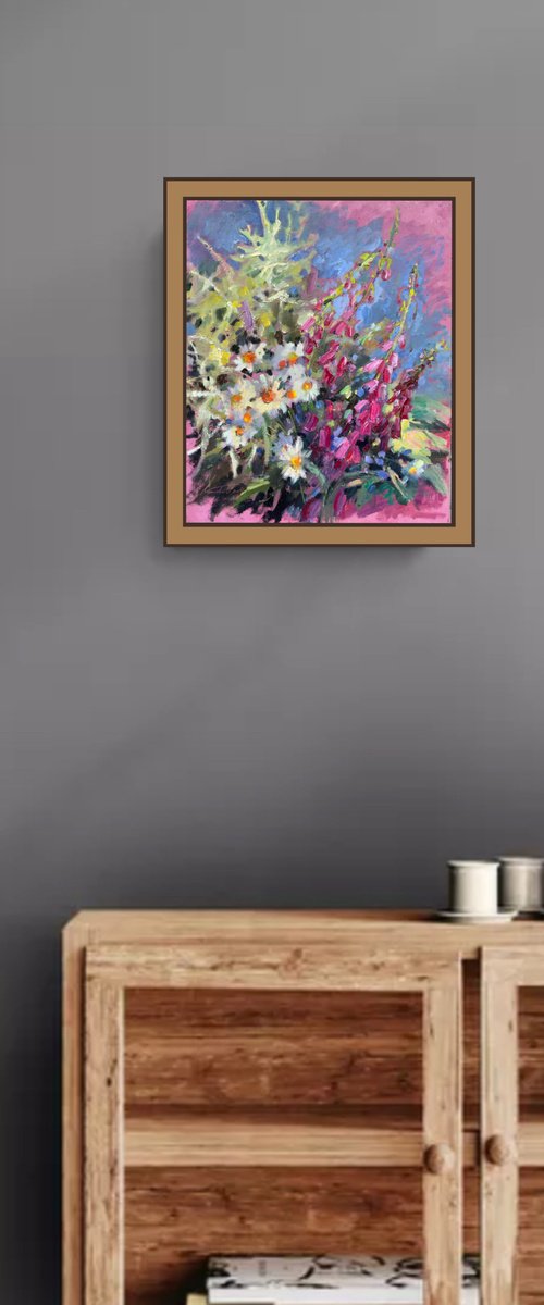Still life of wild flowers by Olha Laptieva