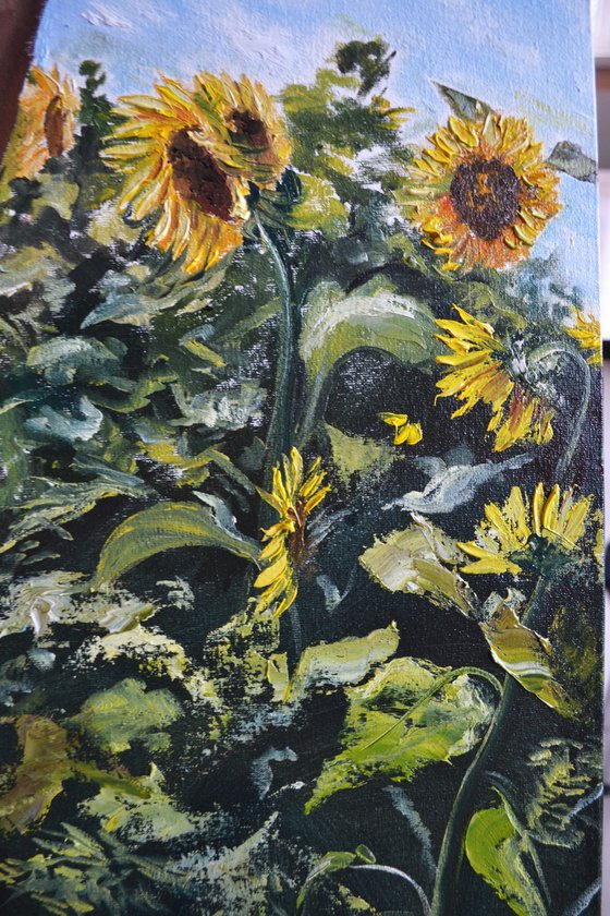 Self-portrait with Sunflowers