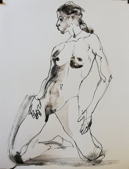 Kneeling Nude by Jelena Djokic
