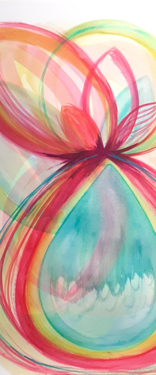 Original Watercolour Semi Abstract Painting - 'Bountiful Gift' by Stacey-Ann Cole