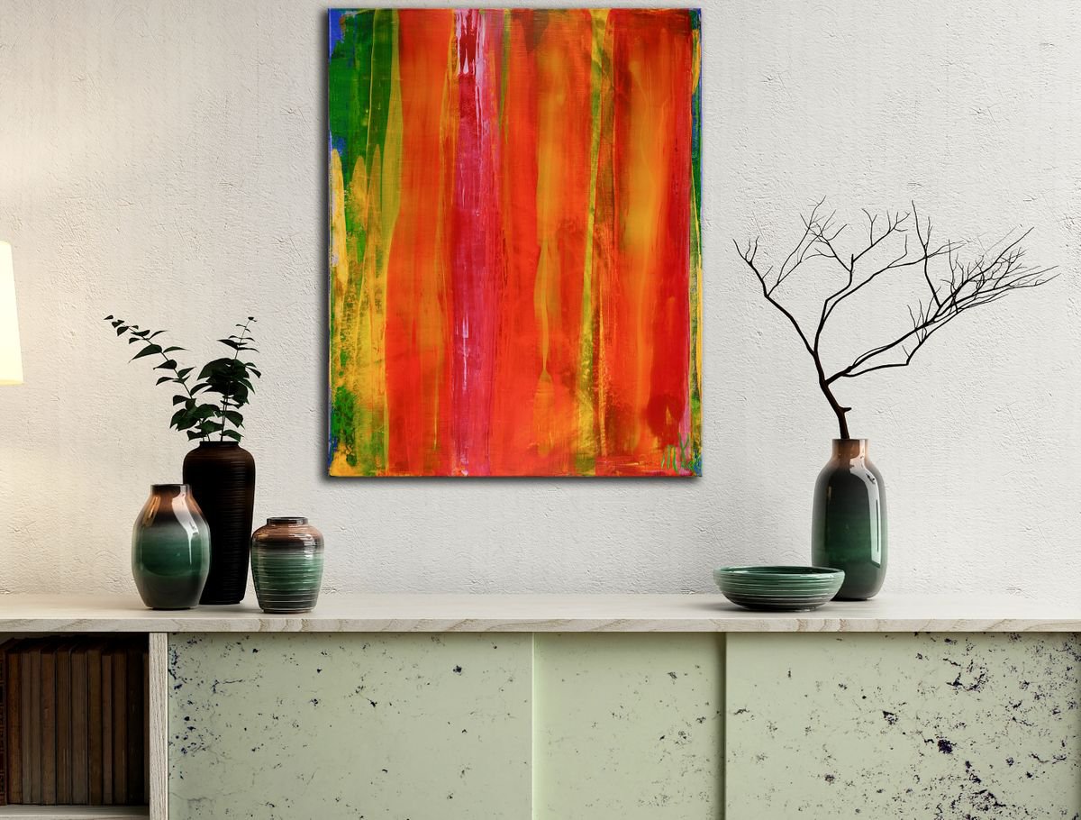 Abstract Acrylic Painting By Nestor Toro, 16 X 20", A Day In L.a. 3, Original Artwork