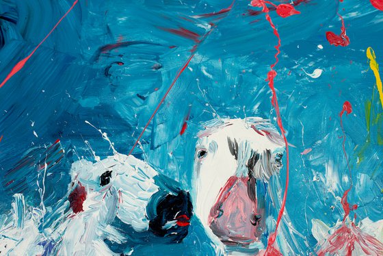 Horse painting - I WILL SURVIVE 200 x 150 x 4 cm| 78.74"x59.06" Equine art by Oswin Gesselli