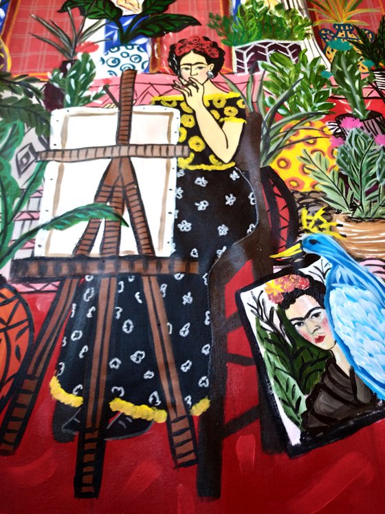 Casa de Frida - oil & acrylic on canvas - free shipping